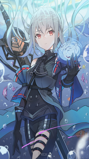 Anime girl with silver hair from Arknights