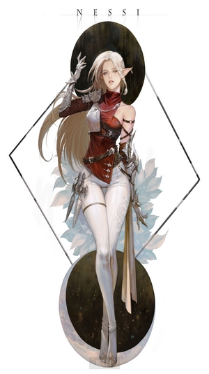 Elf girl with blonde hair and armor