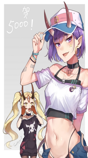 Shuten Douji from Fate/Grand Order celebrating 5000