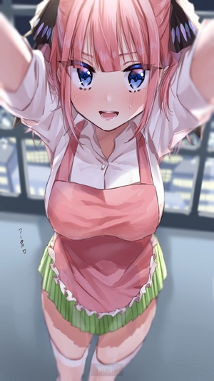 Nakano Nino Pink Hair Anime Girl Close-Up