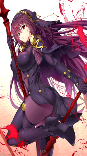 Scathach from Fate/Grand Order holding a spear