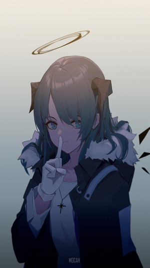 Anime girl with horns and halo