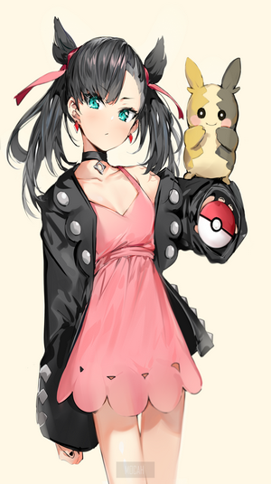 Marnie from Pokémon with Morpeko