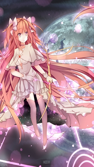 Madoka Kaname from Mahou Shoujo Madoka Magica with a bow