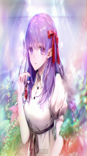 Sakura Matou from Fate Series in a white dress