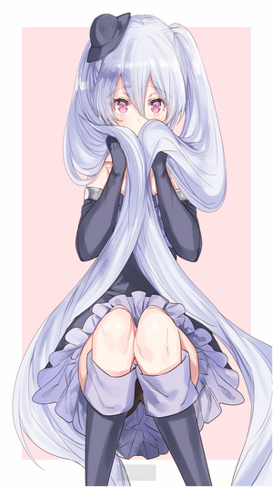 Anime girl with long white hair from Granblue Fantasy