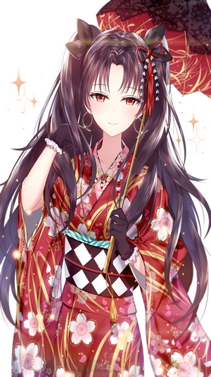 Junpaku Karen in Elegant Red Kimono from Fate/Grand Order