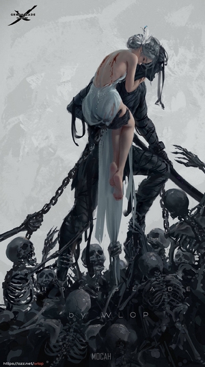 WLOP Fallen Angel Among Skeletons