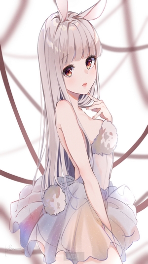 Anime girl with bunny ears and long hair