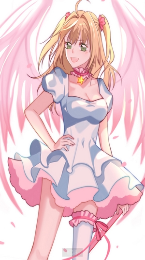 Sakura Kinomoto from Cardcaptor Sakura with wings