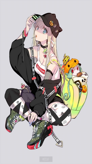 Stylish Anime Girl in Urban Outfit