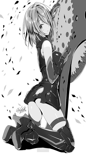 Anime girl with short hair and armor