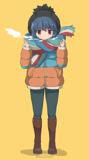 Rin Shima from Yuru Camp wearing winter clothes