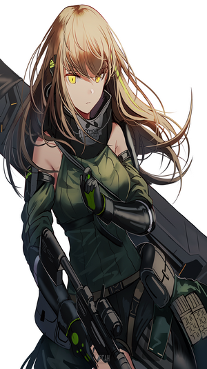 Anime girl with sniper rifle