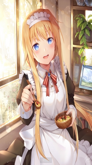 Alice from Sword Art Online Alicization holding food