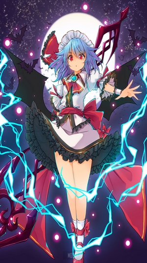 Remilia Scarlet from Touhou with lightning