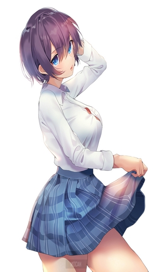 Anime girl in school uniform