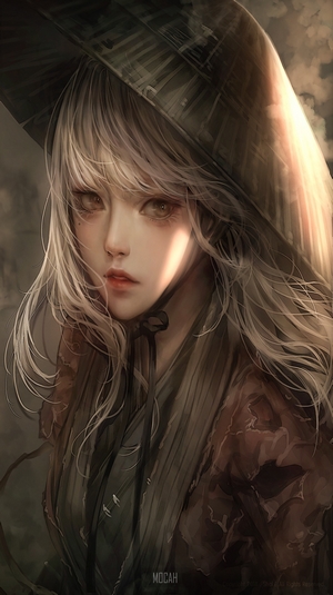 Mysterious Anime Girl in a Straw Hat