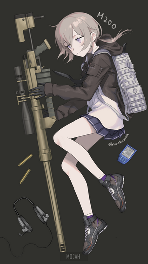 Anime girl with M200 sniper rifle from Girls Frontline
