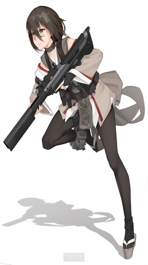 Anime girl with rifle