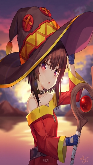 Megumin from KonoSuba at Sunset