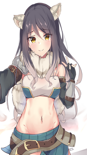 Anime girl with wolf ears