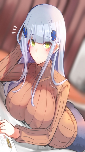 HK416 from Girls Frontline wearing a sweater