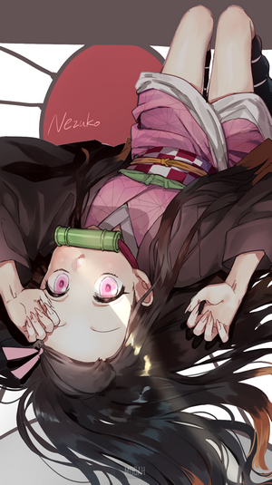 Kamado Nezuko Lying Down in Kimetsu no Yaiba
