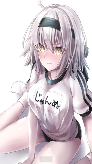 Anime girl with white hair and yellow eyes