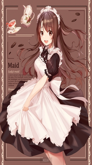 Cheerful Anime Maid in Classic Attire