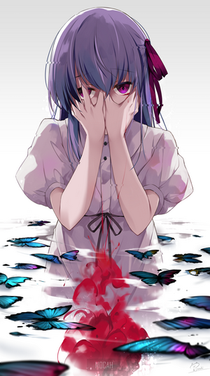 Matou Sakura from Fate/Stay Night with Butterflies