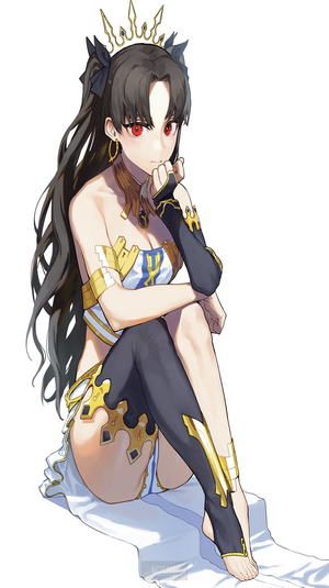Ishtar from Fate/Grand Order Sitting Thoughtful Pose