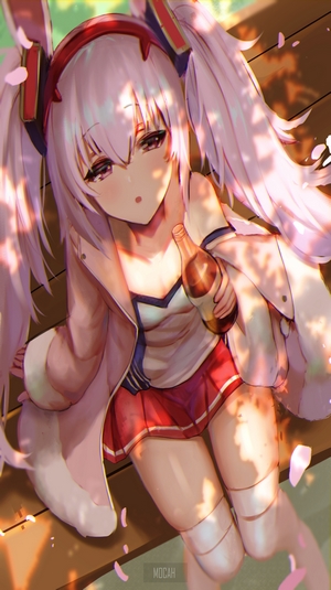 Laffey from Azur Lane holding a bottle