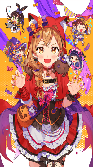 Anime girls in Halloween costumes