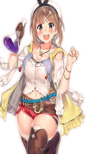 Ryza from Atelier Ryza holding a potion