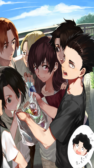 Koe no Katachi fan art featuring Shouko Nishimiya and Shouya Ishida