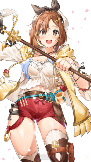 Ryza from Atelier Ryza holding a staff