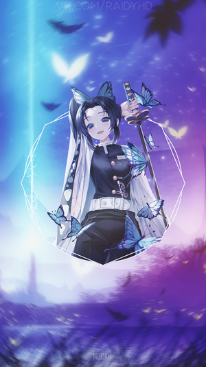 Kochou Shinobu from Kimetsu no Yaiba with butterflies