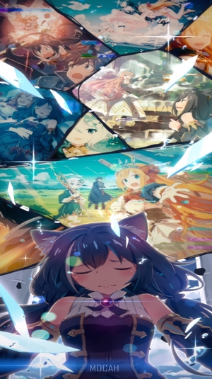 Anime girls in a collage of scenes