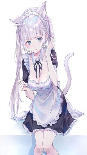 Anime cat girl maid