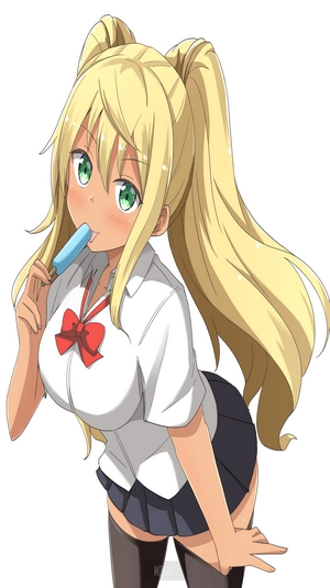 Hibiki Sakura from Dumbbell Nan Kilo Moteru? eating popsicle