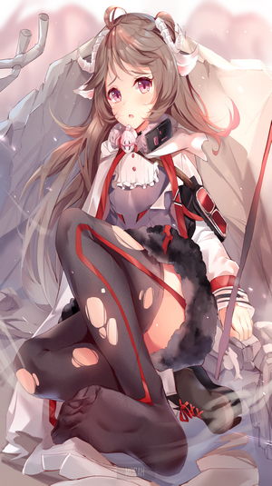Anime Girl with Horns in Elegant Outfit