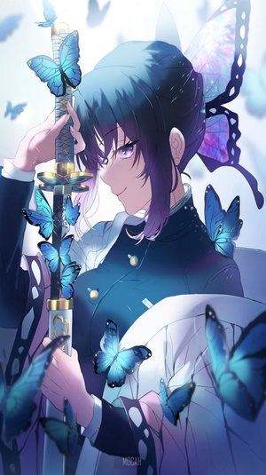 Kochou Shinobu from Kimetsu no Yaiba with butterflies