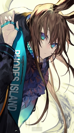 Anime girl with brown hair and blue eyes