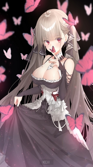 Formidable from Azur Lane with pink butterflies
