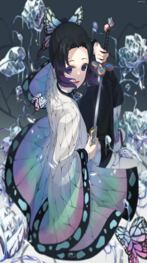 Kochou Shinobu from Kimetsu no Yaiba with katana