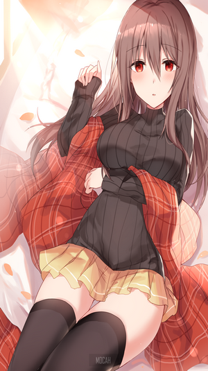 Anime Girl in Cozy Autumn Outfit