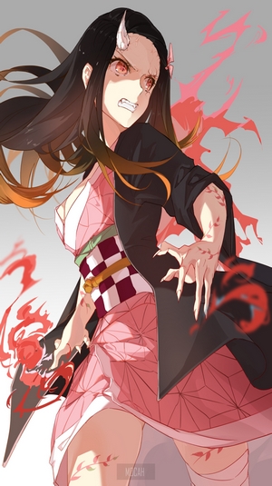 Fierce Kamado Nezuko in Battle Pose