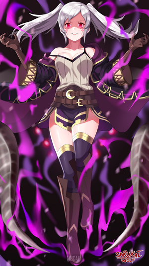 Robin from Fire Emblem with dark magic