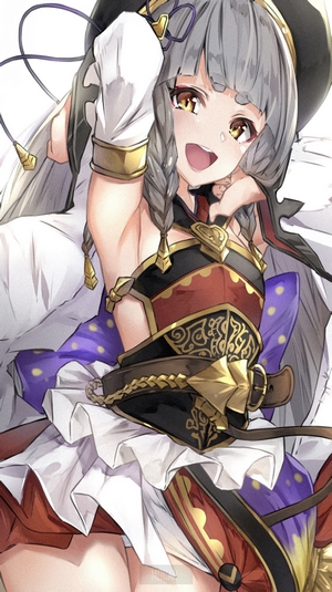 Anime girl with grey hair and braids